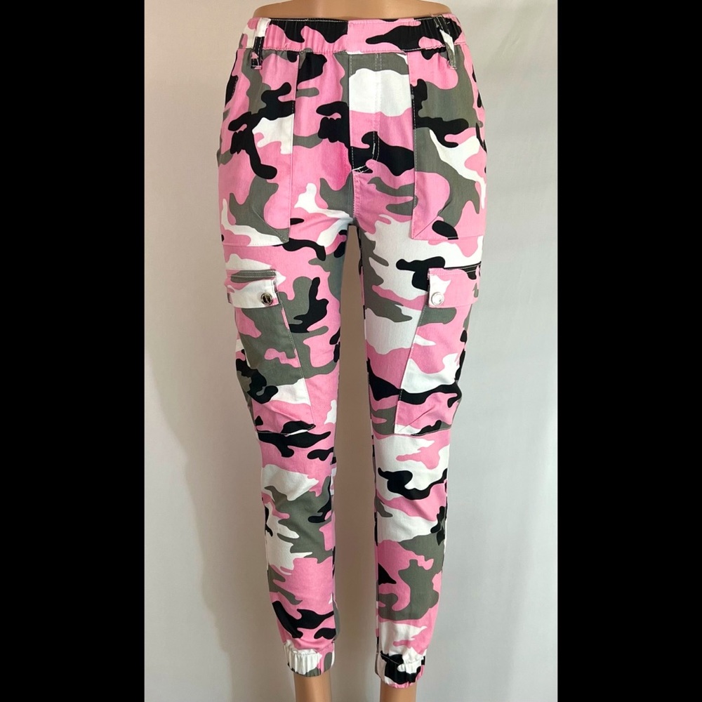 Kreamy Brand Elastic Stacked Cargo Jogger pants in JR Medium